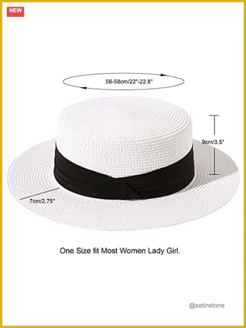 Wide Brim Straw Boater Sun Hat Foldable Packable Beach Hat
